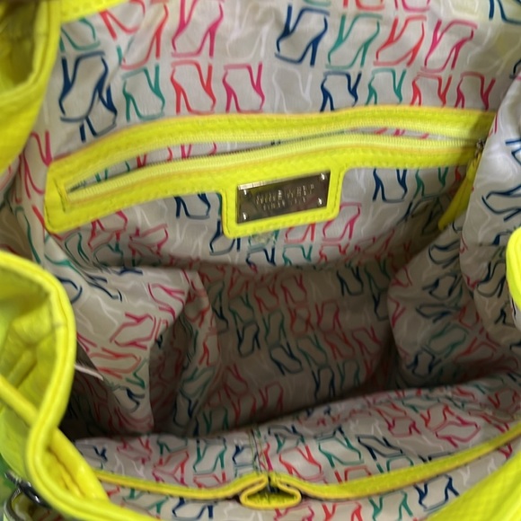 Nine West Bright Lights Python Embossed Backpack/Purse - Yellow - Picture 8 of 11